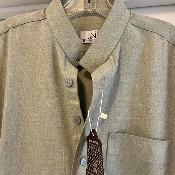 Men’s long winter kaftan thoub Arab Islamic jalabiya thobe two side pockets - Picture 5 of 5